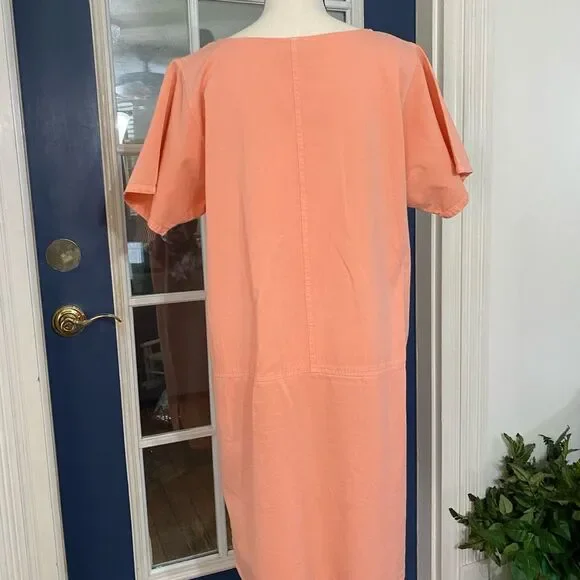 Vintage House dress - Peach Salmon colored Size Large - Picture 3 of 7